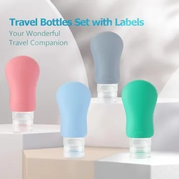 AMMAX Travel Bottles Leak Proof Essential Toiletry Set