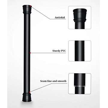 Bettli Spring Loaded Curtain Tension Rod Bit Holder Extensions Pack of 2 12-20 inches Black