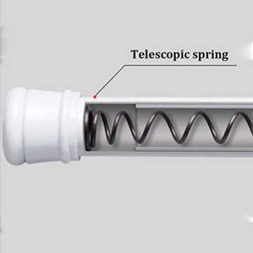 Bettli Spring Loaded Curtain Tension Rod Bit Holder Extensions Pack of 2 12-20 inches Black