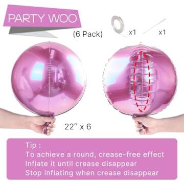 PartyWoo 22 Inch Pink Balloons for Parties and Events