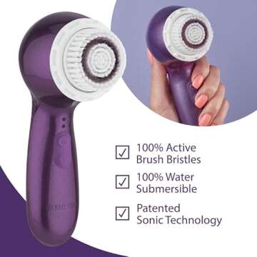 Michael Todd Beauty Soniclear Allure 2024 Best of Beauty Winner Facial Cleansing + Exfoliation Brush System with 3 speeds, Serum Infusion Head + Travel Case