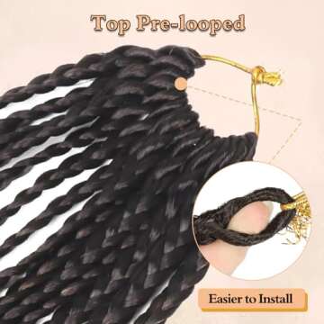 Boho Braids Crochet Hair Pre Looped 10 Inch - Goddess Box Braids Crochet Hair for Black Women with Curly Ends, 8 Packs Bohemian Crochet Braids Bob Crochet Boho Braids Hippie Braids 4-30
