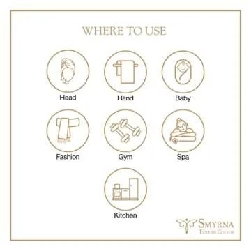 SMYRNA TURKISH COTTON Herringbone Series Turkish Hand Towels Set of 2, 16x40 inch, Decorative Turkish Hand Towels for Bathroom, Kitchen, Face, Hair, Tea, Yoga, Gym, Dishcloth Set of 2, Black