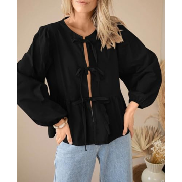 PRETTYGARDEN Women's Trendy Babydoll Peplum Blouse