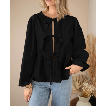 PRETTYGARDEN Women's Trendy Babydoll Peplum Blouse