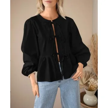 PRETTYGARDEN Women's Trendy Babydoll Peplum Blouse