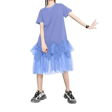 Stylish ellazhu Women's Tutu Tulle Dress in Purple