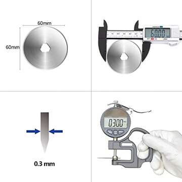 HEADLEY TOOLS 60mm Rotary Cutter Blades - 10 Pack