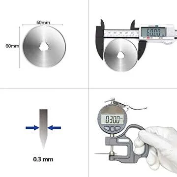 HEADLEY TOOLS 60mm Rotary Cutter Blades - 10 Pack