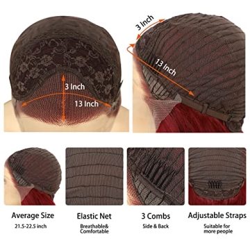 Buy ANANASWEET Red Lace Front Body Wave Wig 22 Inch