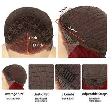 Buy ANANASWEET Red Lace Front Body Wave Wig 22 Inch