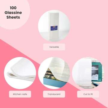 Bright Creations 100 Pack Glassine Paper Sheets for Crafts