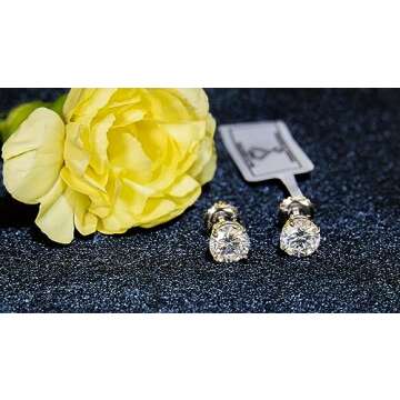 IGI Certified 1 Carat D-E Color and VS1-VS2 Clarity Lab Grown Diamond Stud Earrings for Women I 14k White Gold Earrings for Her I Secure Screw Back Made in USA by Beverly Hills Jewelers