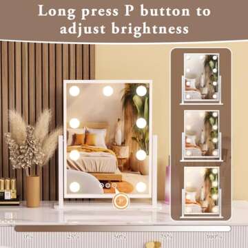 Lighted Makeup Mirror with Smart Touch Control and LED Bulbs