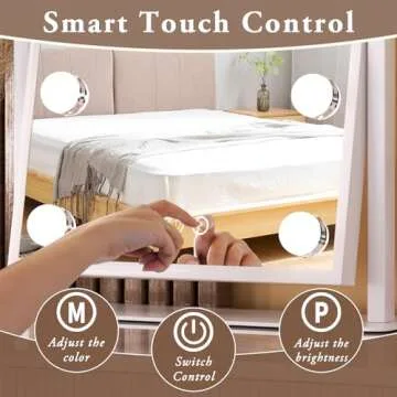 Lighted Makeup Mirror with Smart Touch Control and LED Bulbs