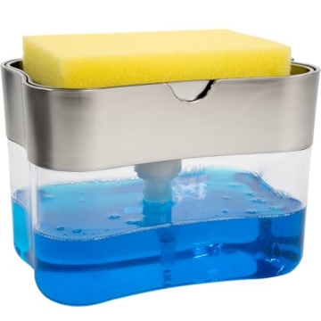S&T INC. Dish Soap Dispenser Sponge Holder Kitchen Sink Organizer