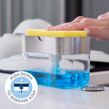 S&T INC. Dish Soap Dispenser Sponge Holder Kitchen Sink Organizer