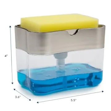 S&T INC. Dish Soap Dispenser Sponge Holder Kitchen Sink Organizer