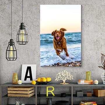 NWT Personalized Pictures to Canvas for Wall, Custom Canvas Prints with Your Photos for Pet/Animal, Framed 10x8 inches