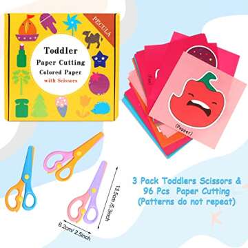 Safety Scissors For Toddler, Kids, Children - Plastic, Dual-Color Preschool Training Scissors(3 Pack...