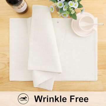 Homing Cream Cloth Placemats Set of 6 for Stylish Dining
