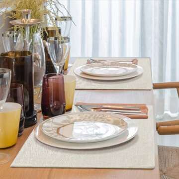 Homing Cream Cloth Placemats Set of 6 for Stylish Dining