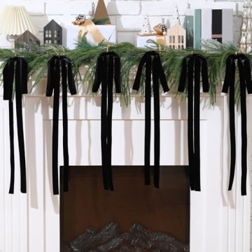 Janinka Velvet Christmas Bows 6 Pcs Set Festive Decor