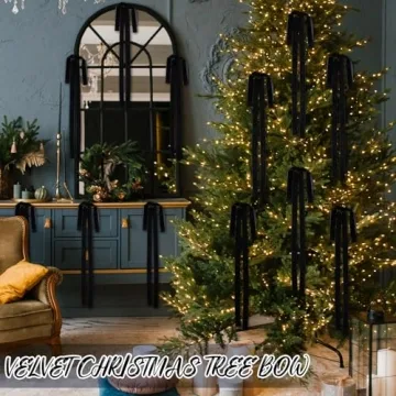 Janinka Velvet Christmas Bows 6 Pcs Set Festive Decor