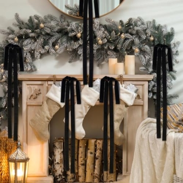 Janinka Velvet Christmas Bows 6 Pcs Set Festive Decor