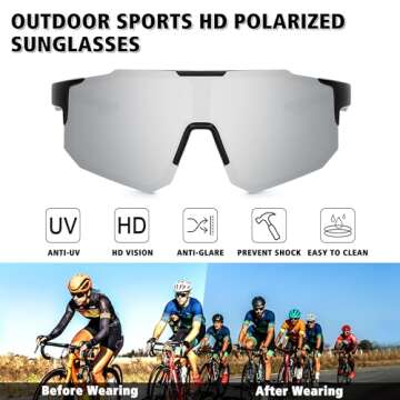 STORYCOAST Sports Polarized Sunglasses for Men Women Fishing Cycling Driving Baseball Bike Sunglasse...