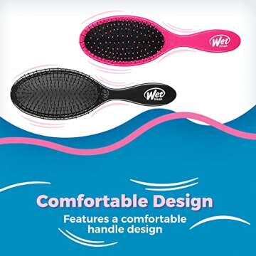 Wet Brush Original Detangler Hair Brush - Pink and Black (Pack of 2) - Exclusive Ultra-soft IntelliFlex Bristles - Glide Through Tangles With Ease For All Hair Types - For Women, Men, Wet And Dry Hair