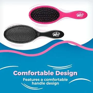 Wet Brush Original Detangler Hair Brush - Pink and Black (Pack of 2) - Exclusive Ultra-soft IntelliFlex Bristles - Glide Through Tangles With Ease For All Hair Types - For Women, Men, Wet And Dry Hair