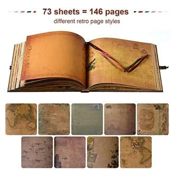 JIMBON Our Adventure Book Scrapbook Photo Album,Retro Style Embossed Letter Cover Travel Diary Journal Scrap Book Kit For Couples,Memory Book For Anniversary Wedding