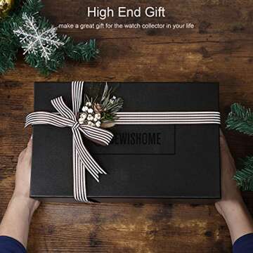 BEWISHOME Watch Box for Men Luxury Watch Case -10 Slots