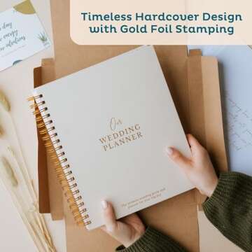 Nook Theory Comprehensive Linen Wedding Planner and Keepsake - Perfect for Newly Engaged Gift, Weddi...