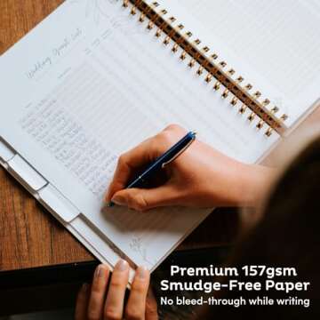 Nook Theory Comprehensive Linen Wedding Planner and Keepsake - Perfect for Newly Engaged Gift, Wedding Planning and Organizer Book for the Bride (Cream)