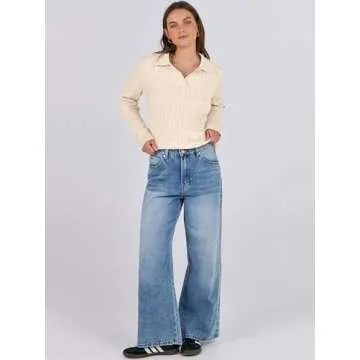 ANRABESS Womens Cable Knit Sweaters Long Sleeve V Neck Sweater Tops Casual Pullover Polo Shirts 2024 Fall Fashion Outfits Beige S