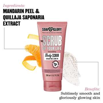 Soap & Glory Original Pink The Scrub Of Your Life Exfoliating Body Scrub - Smoothing & Buffing Body Scrub - Rose & Bergamot Body Polish with Shea Butter & Vitamin E (200ml)