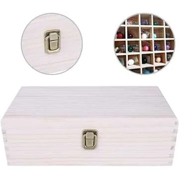 Essential Oil Storage Box Wooden Essential Oils Display Organizer 32 Slots Stand Holder for 5 to 15 ...