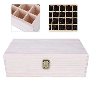 Essential Oil Storage Box Wooden Essential Oils Display Organizer 32 Slots Stand Holder for 5 to 15 ml Bottles Nail Polish Collectionl Bottles Nail Polish Collection.