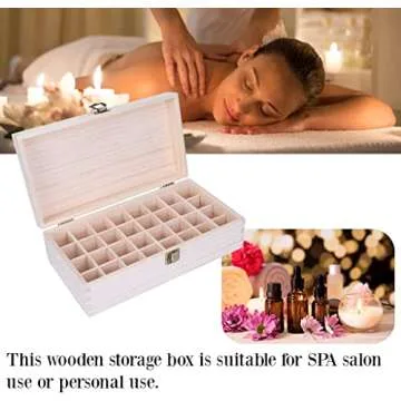 Essential Oil Storage Box Wooden Essential Oils Display Organizer 32 Slots Stand Holder for 5 to 15 ml Bottles Nail Polish Collectionl Bottles Nail Polish Collection.