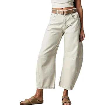 Trendy Women's Mid-Rise Barrel Jeans: Comfortable & Stylish