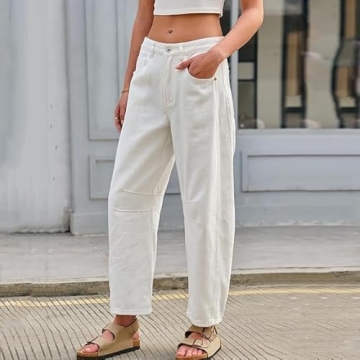 Stylish Women's Mid-Rise Barrel Jeans for Everyday Comfort