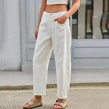 Stylish Women's Mid-Rise Barrel Jeans for Everyday Comfort