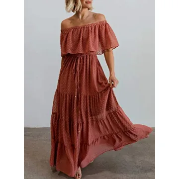 Diukia Maxi Dress - Elegant Summer Off-Shoulder Gown