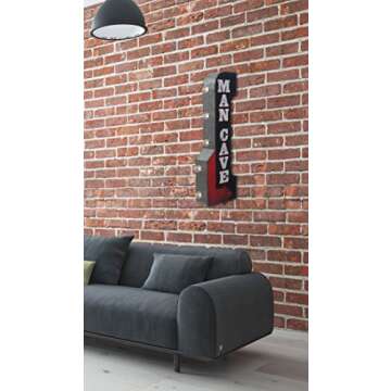 Man Cave Reproduction Vintage Advertising Sign - Battery Powered LED Lights, Double Sided Metal Wall...
