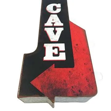 Man Cave Reproduction Vintage Advertising Sign - Battery Powered LED Lights, Double Sided Metal Wall Mounted - 30 x 11 x 4 inches