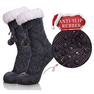 Yebing Women's Non Slip Slipper Socks - Winter Warm Soft Cozy Fuzzy Fleece-Lined Grippers Home Socks...