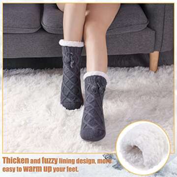 Yebing Cozy Non-Slip Winter Slipper Socks for Women