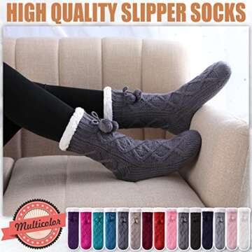 Yebing Cozy Non-Slip Winter Slipper Socks for Women